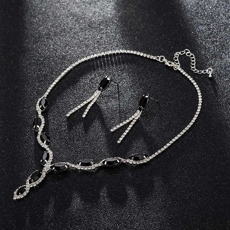 Rhinestone Crystal Necklaces Earrings