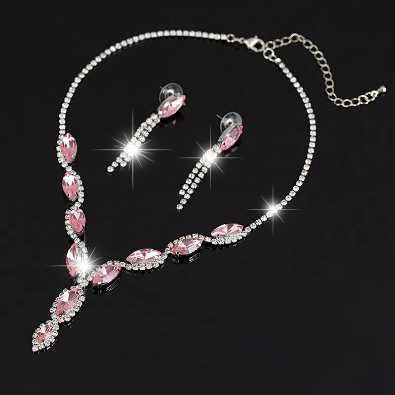 Rhinestone Crystal Necklaces Earrings