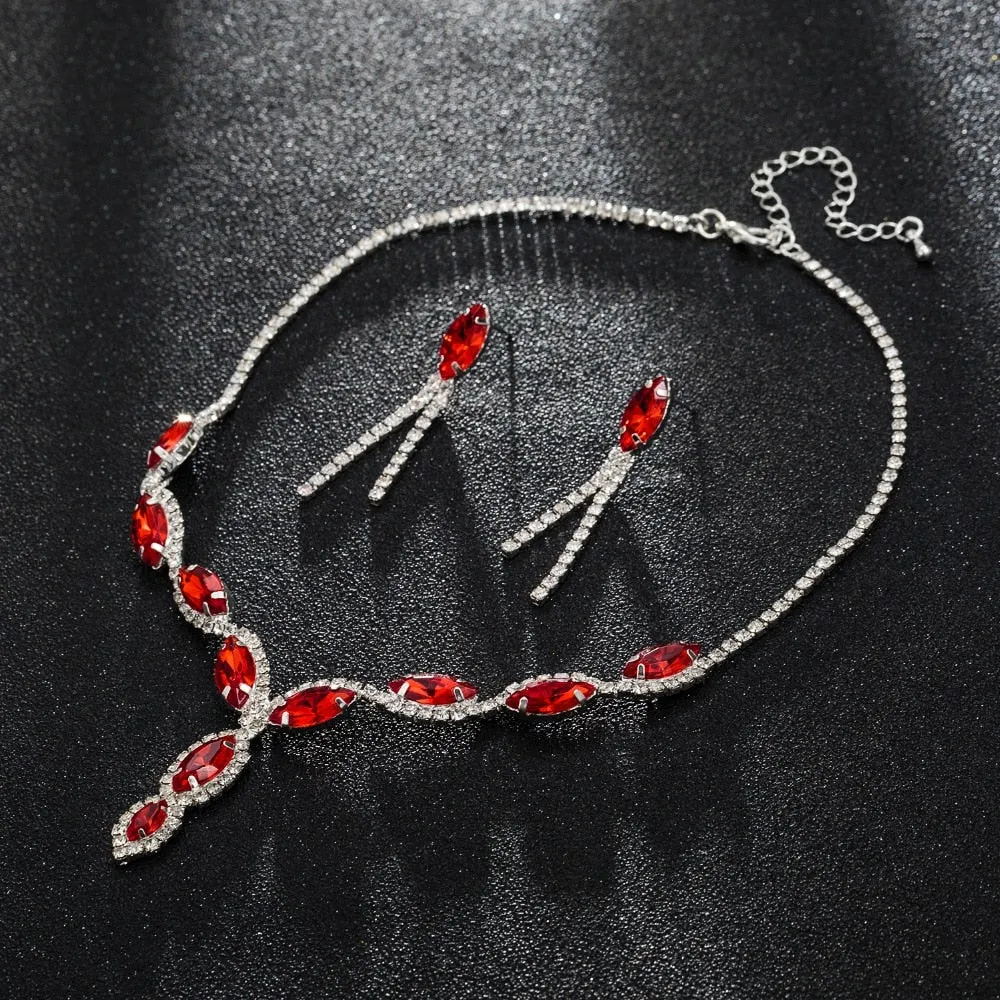 Rhinestone Crystal Necklaces Earrings