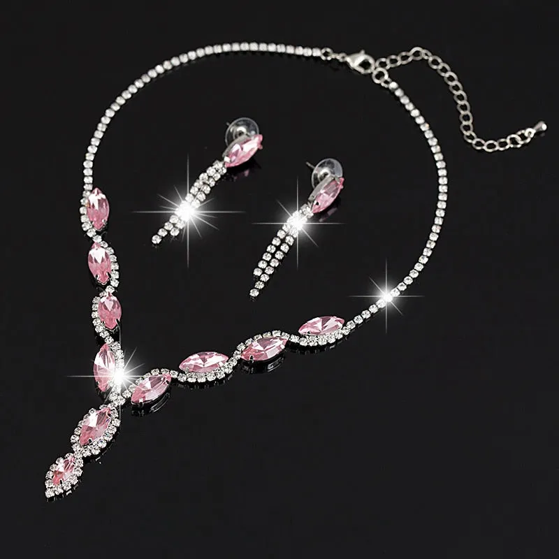 Rhinestone Crystal Necklaces Earrings
