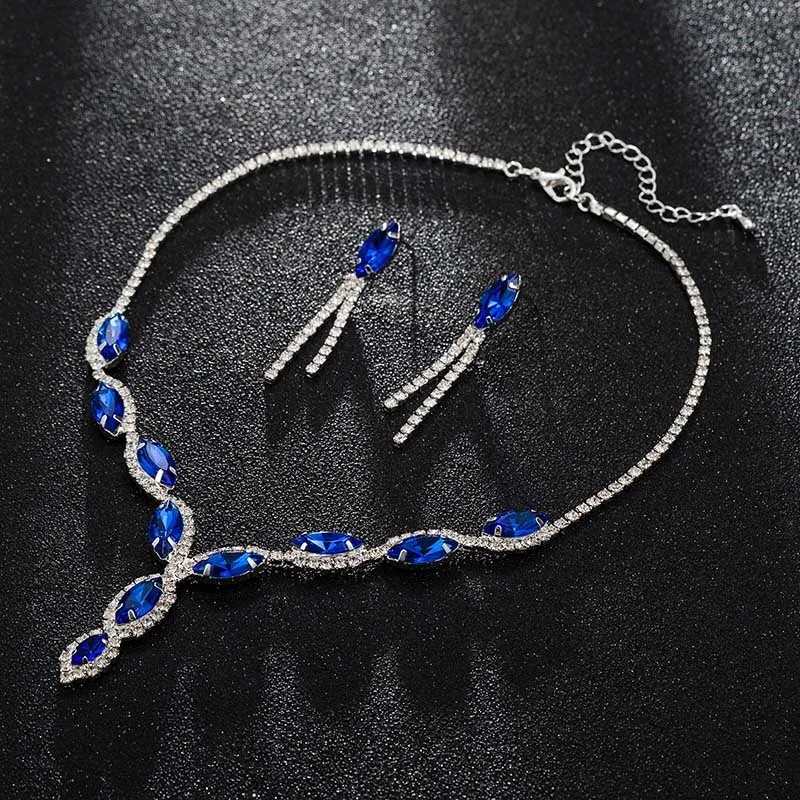 Rhinestone Crystal Necklaces Earrings