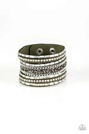 Rhinestone Rumble Green Paparazzi Bracelet