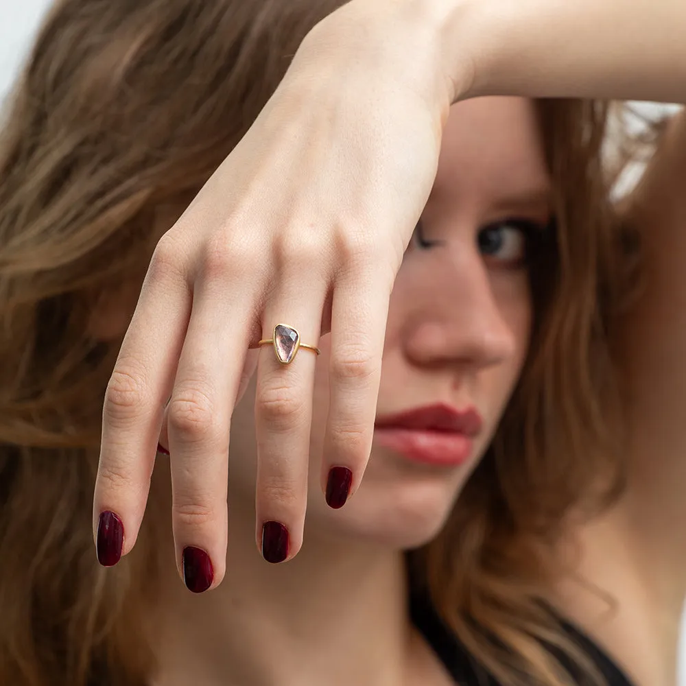 rose-cut sapphire stacking ring