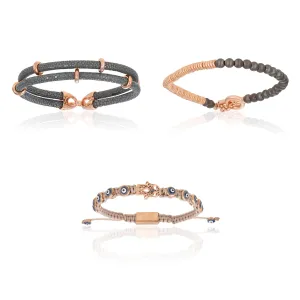 Rose Gold and Gray Bracelets Gift Idea for him