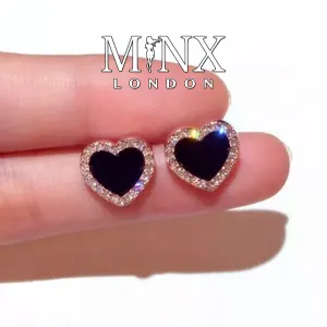 Rose Gold Earrings | Heart Earrings | Womens Earrings | Rose Gold Ear Studs | Heart Ear Studs | Womens Diamond Ear Studs | Ear Studs