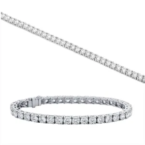 Round Cubic Zirconia Sterling Silver 925 Tennis 5mm Bracelets - C380099