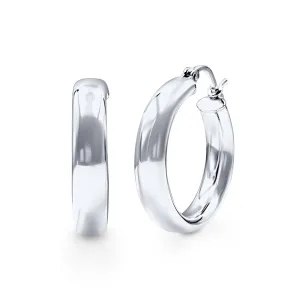 Round Hoop Earrings in Sterling Silver