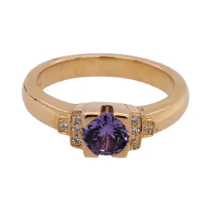 Round Purple Sapphire Ring