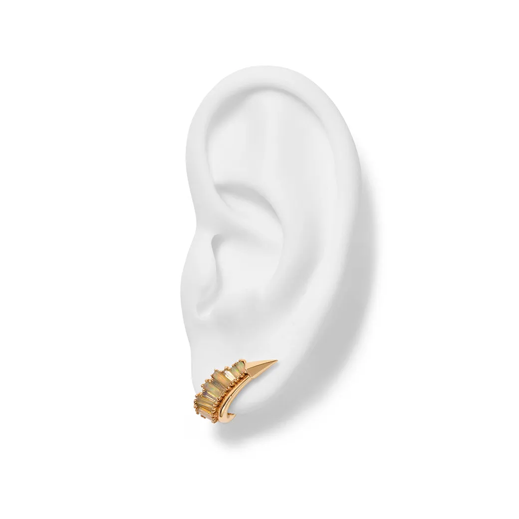 Ruched Ear Clips - Ethiopian Opal