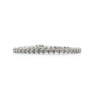 Sabel Collection 14K White Gold Three Prong Set Round Diamond Tennis Bracelet