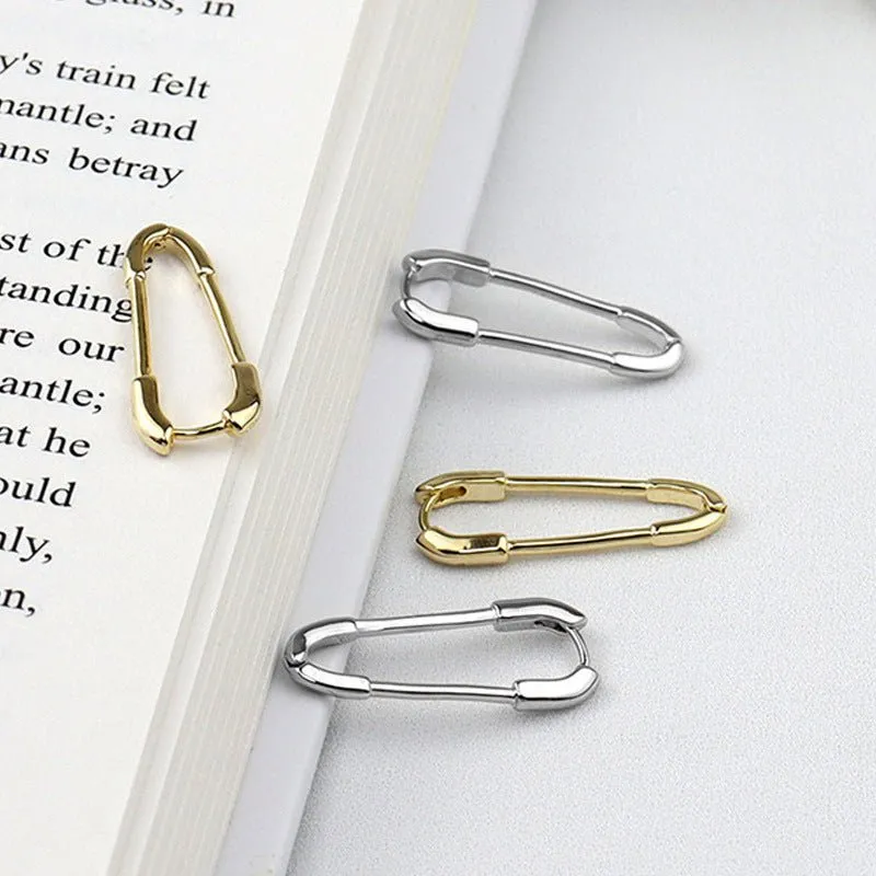 Safety First Safety Pin Hoop Earrings
