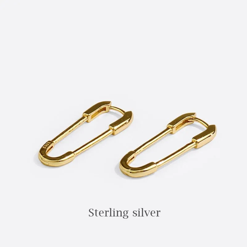 Safety First Safety Pin Hoop Earrings