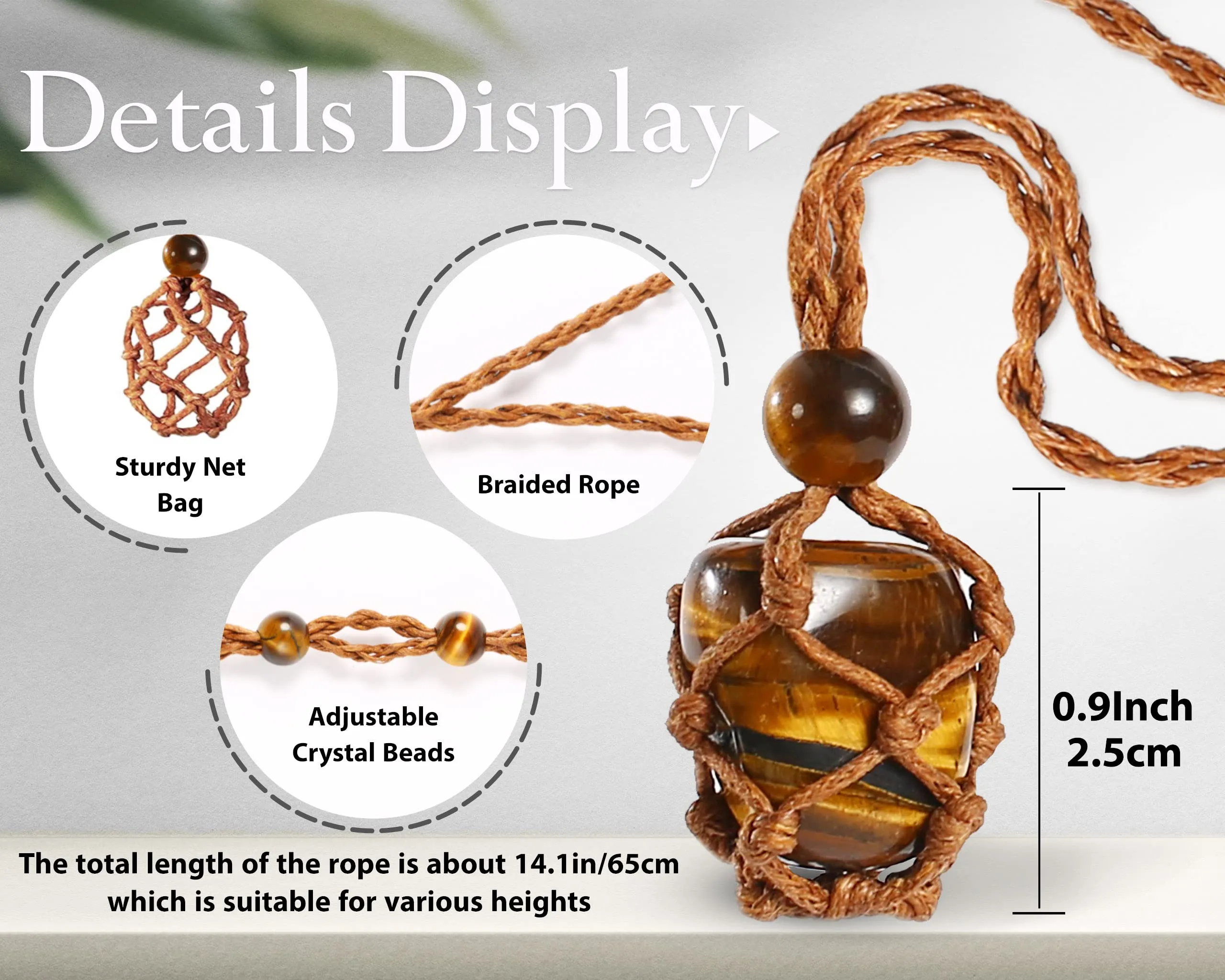 SANSWL 7 Chakra Healing Crystal Necklace Set - Boho Handmade Cord Cage and Hippie Energy Pendant Holder Real Crystal and Healing Stone Jewelry Spiritual Gift for Women Teen Christmas Gifts