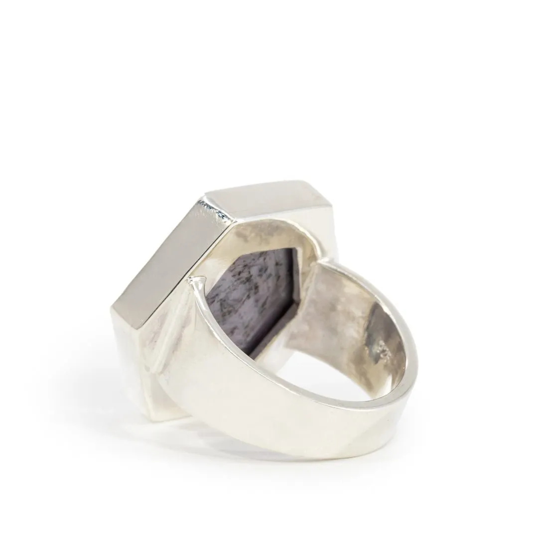 Sapphire 21.54 Carat Sterling Silver Handcrafted Gemstone Slice Ring