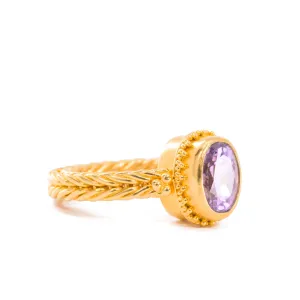 Sapphire 3.27 Carat 22K Handcrafted Braided Band Ring