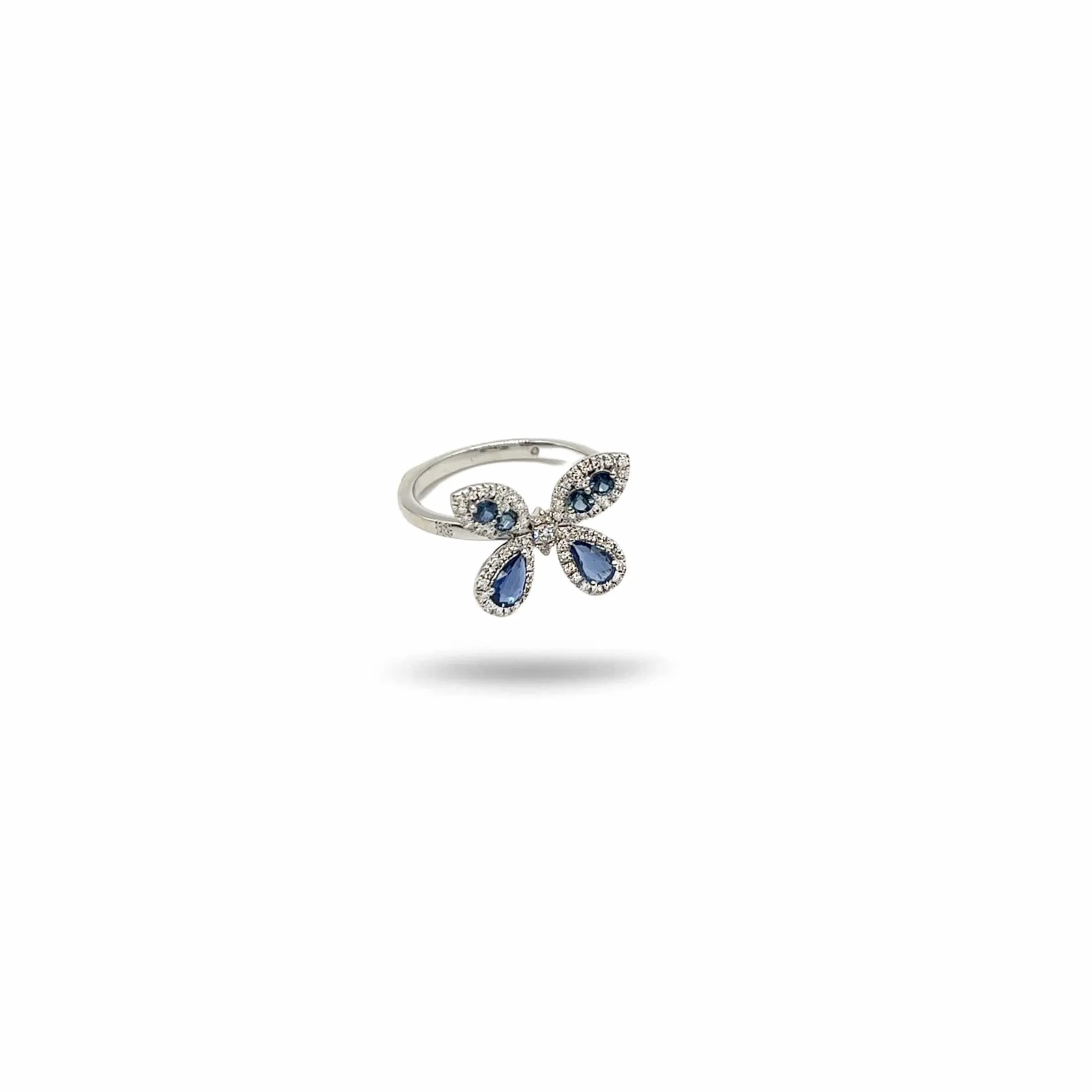 Sapphire & Diamond Butterfly Ring