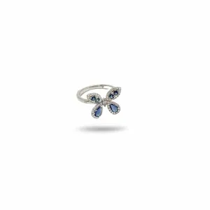 Sapphire & Diamond Butterfly Ring