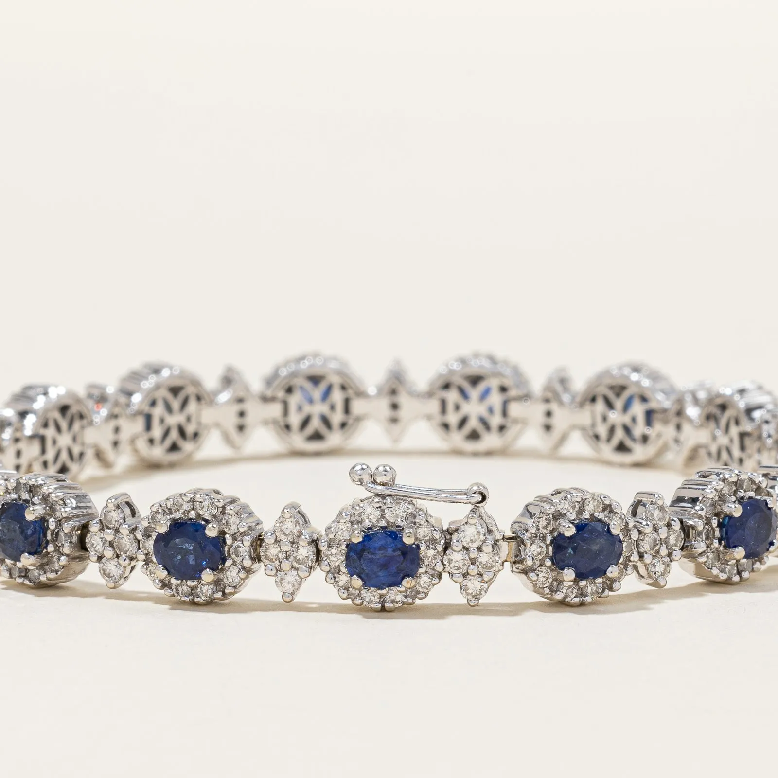 Sapphire & Diamond Tennis Bracelet | 5.25ctw, 2.58ctw | 7" |