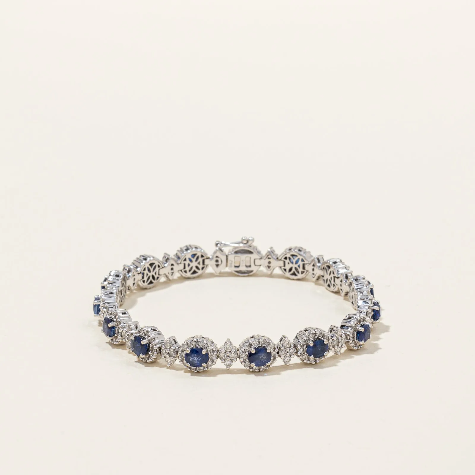 Sapphire & Diamond Tennis Bracelet | 5.25ctw, 2.58ctw | 7" |