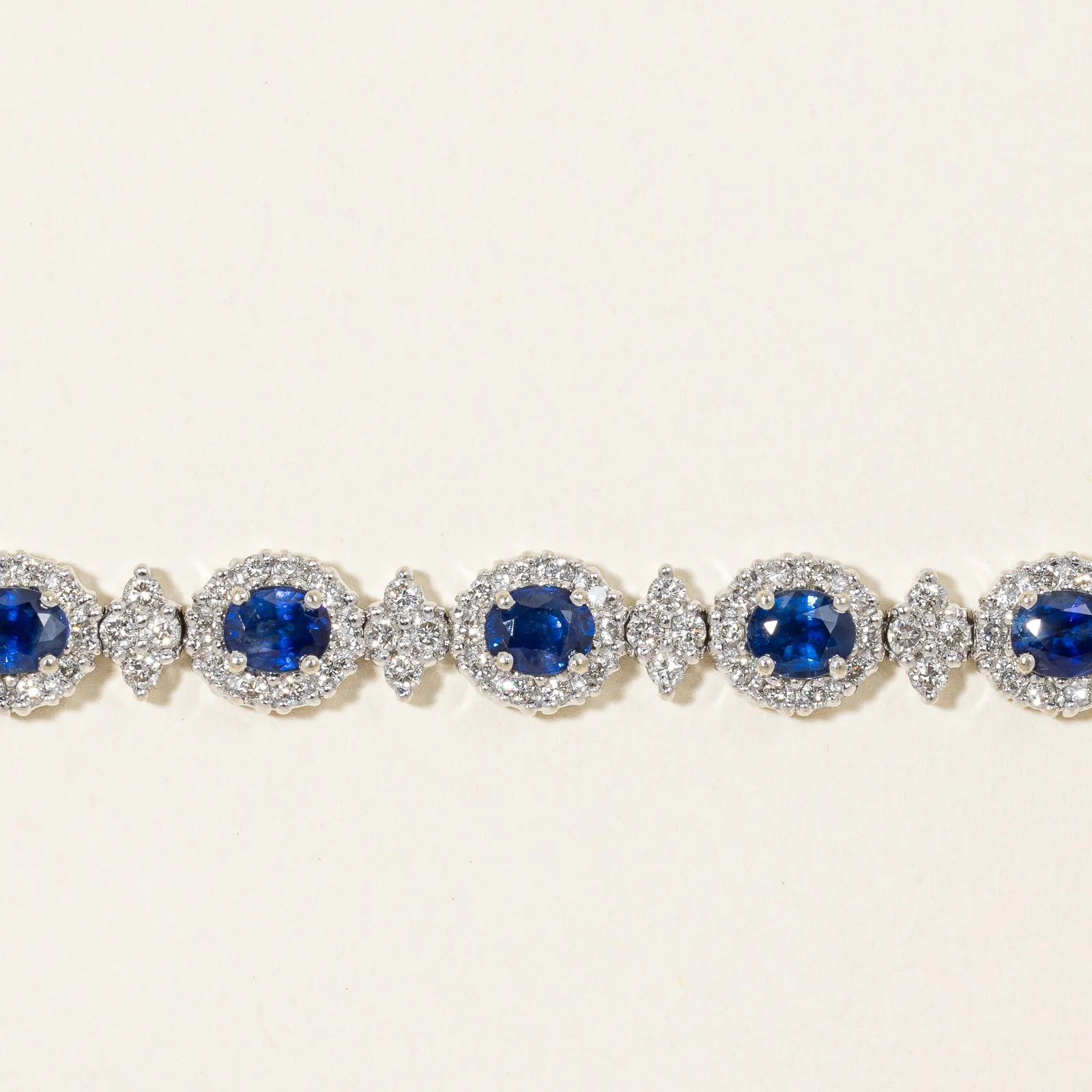 Sapphire & Diamond Tennis Bracelet | 5.25ctw, 2.58ctw | 7" |