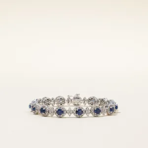 Sapphire & Diamond Tennis Bracelet | 5.25ctw, 2.58ctw | 7" |