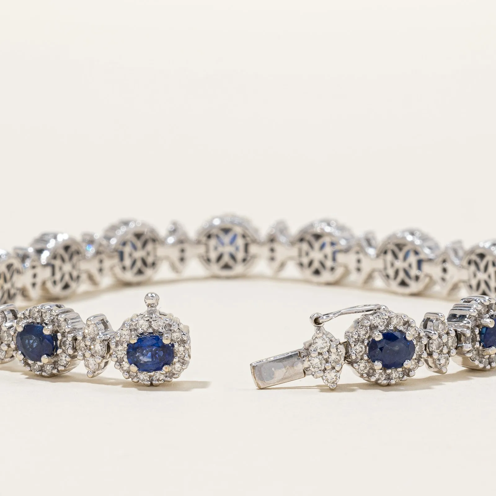 Sapphire & Diamond Tennis Bracelet | 5.25ctw, 2.58ctw | 7" |