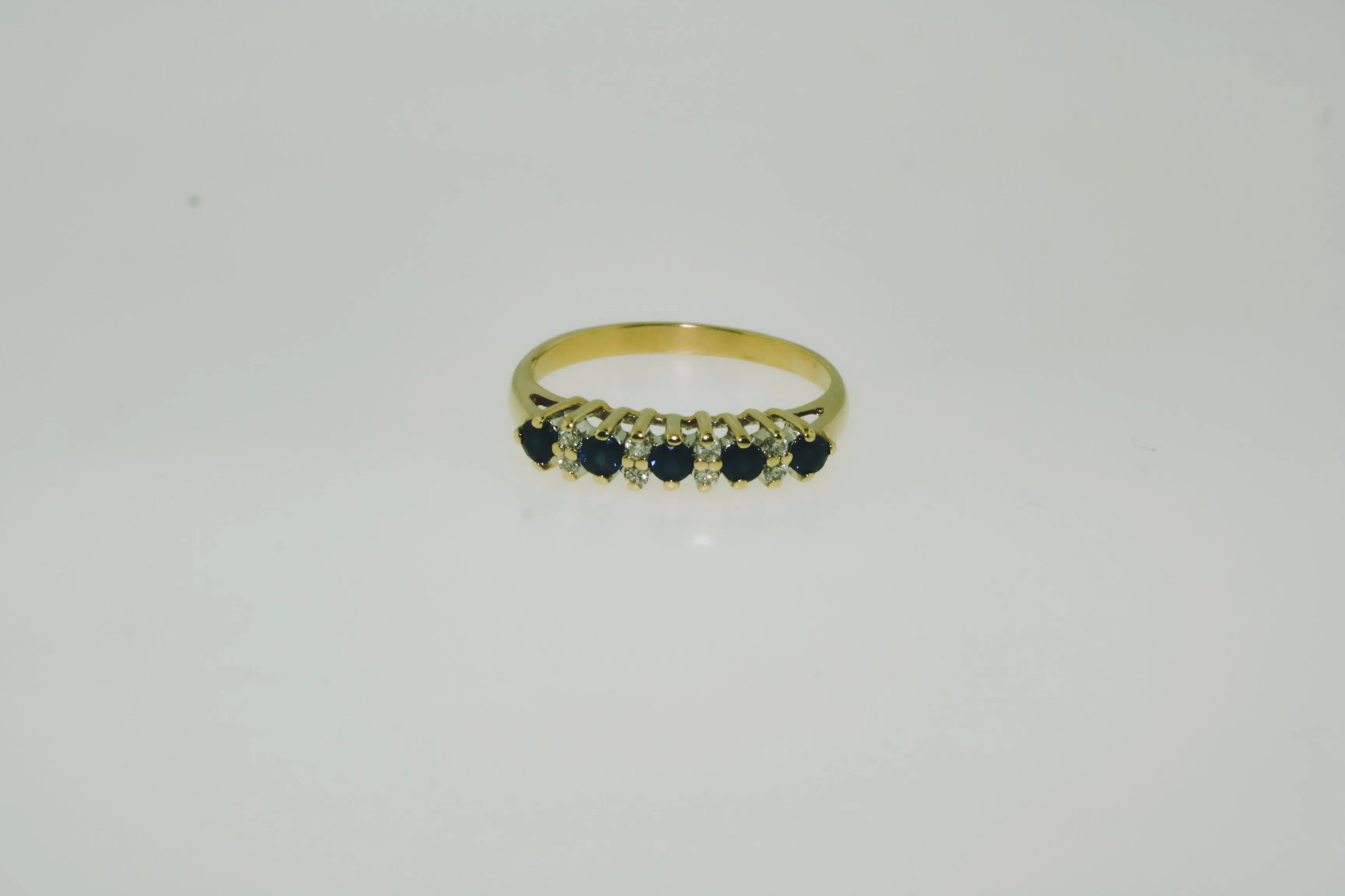 Sapphire and Diamond Ring in 14k Yellow Gold