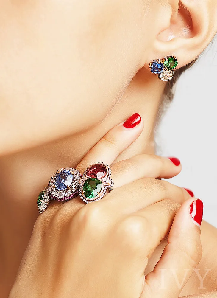 Sapphire, Ruby and Diamond Ring