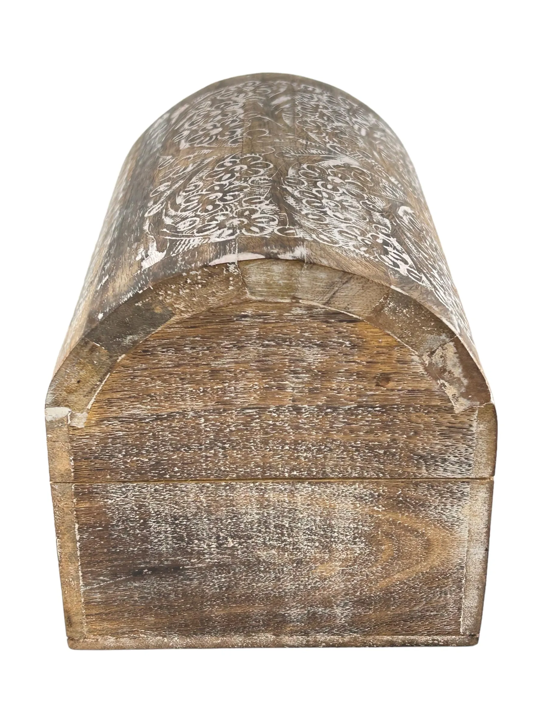 S.B.ARTS Premium Wooden Semicircular Curved Jewellery Box Floral Design-Trinket Box Ladies-Jewellery Storage Case-Antique Look-Traditionally Handcrafted-Home Decor Accessories-Women Ideal Gift, White