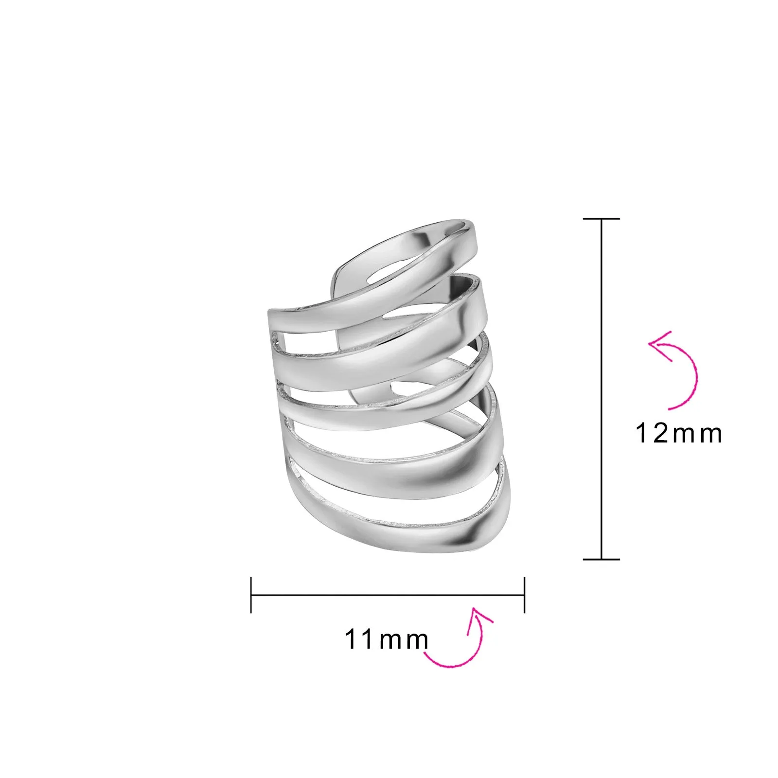 Set of 2 Geometric Ear Cuff Cartilage Clip Wrap Helix Earrings Gold Plated