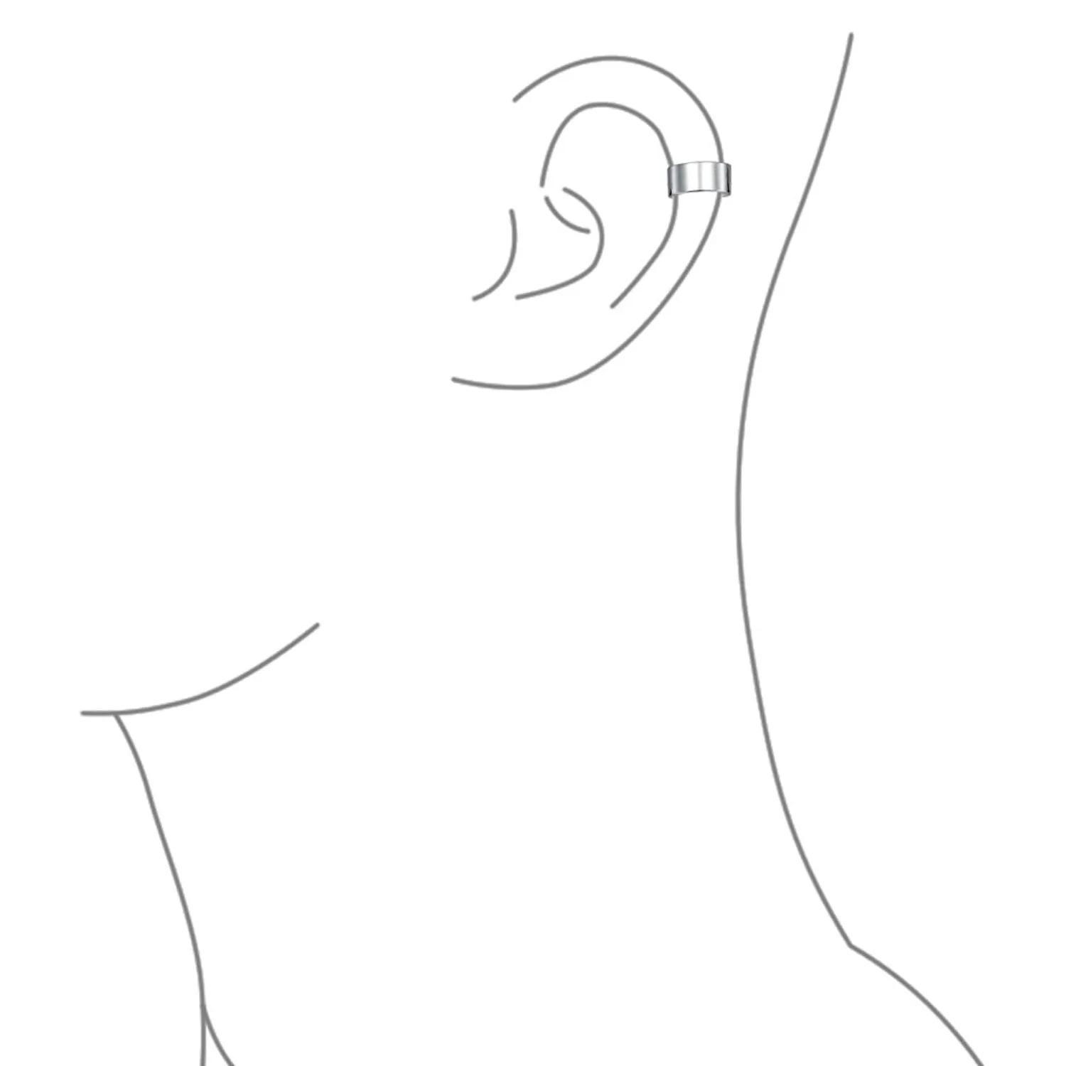 Set of 2 Statement Ear Cuff Cartilage Earrings For Non Pierced Ears Gold Plated