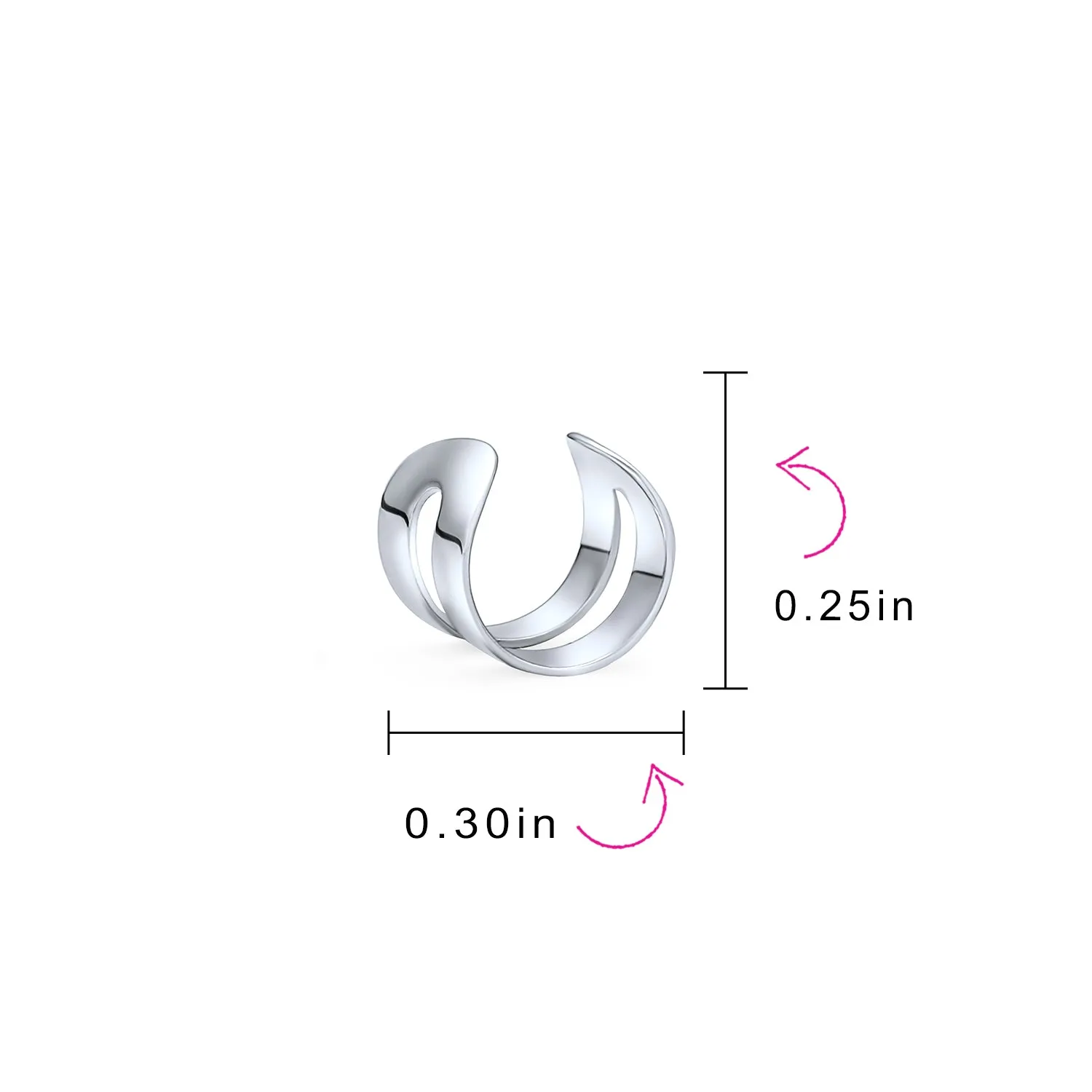 Set of 2 Tiny Geometric Helix Wrap Ear Cuff Cartilage Earrings Gold Plated