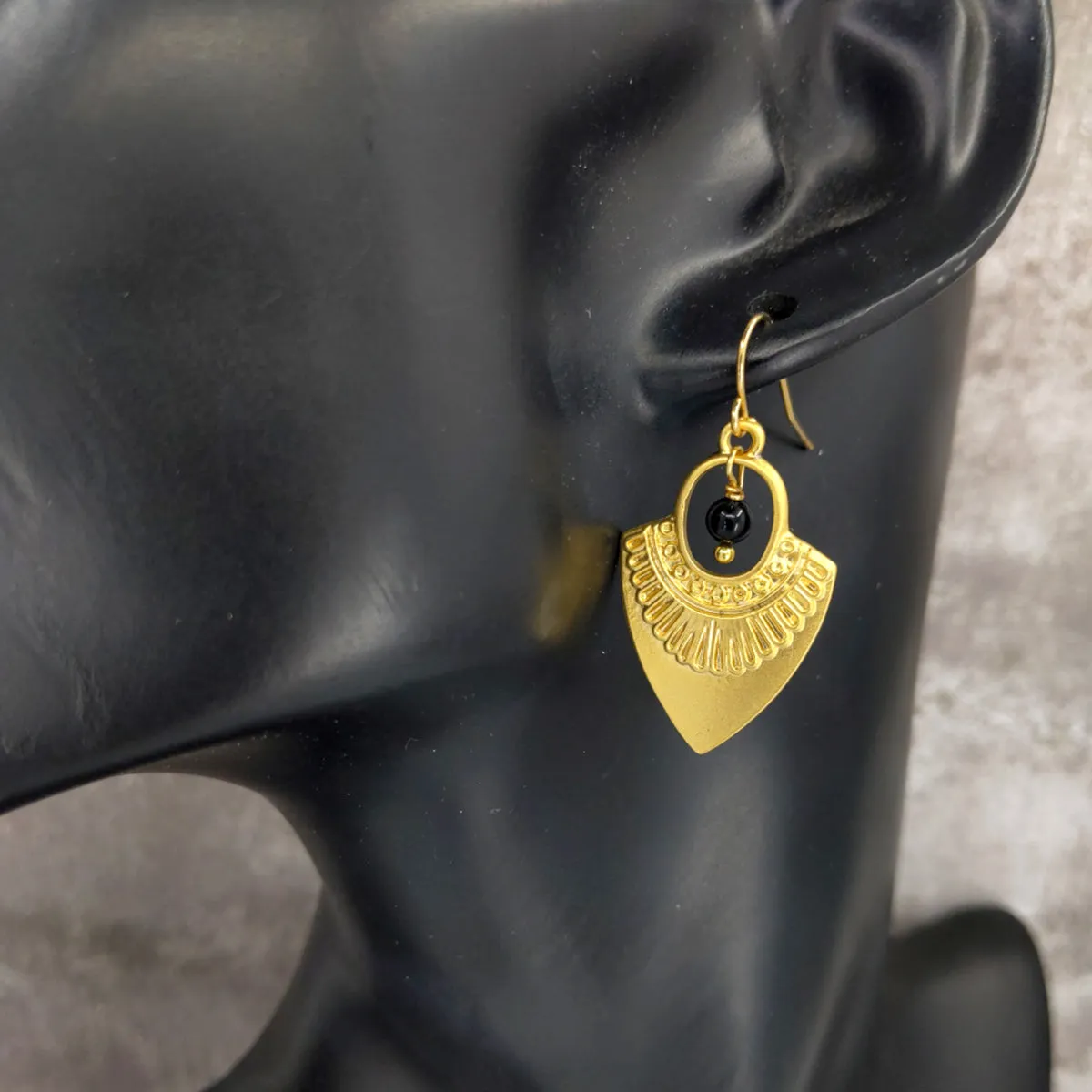 Shaman Vibes Gold and Black Onyx Earrings