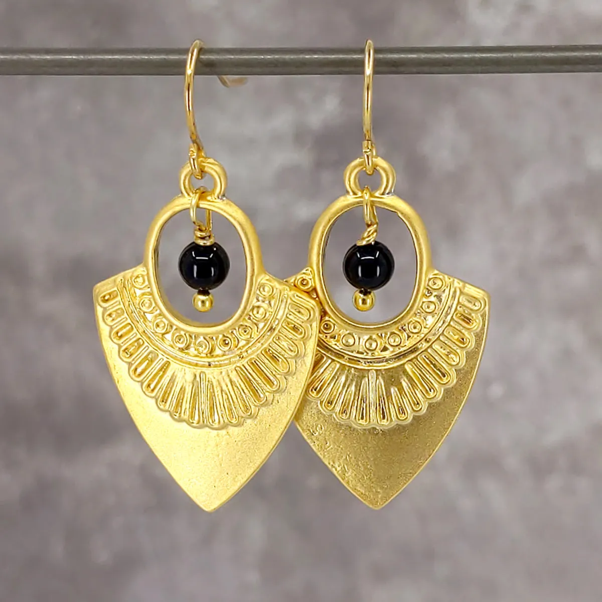 Shaman Vibes Gold and Black Onyx Earrings