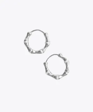 Shami CZ Bamboo Huggie Hoop Earrings