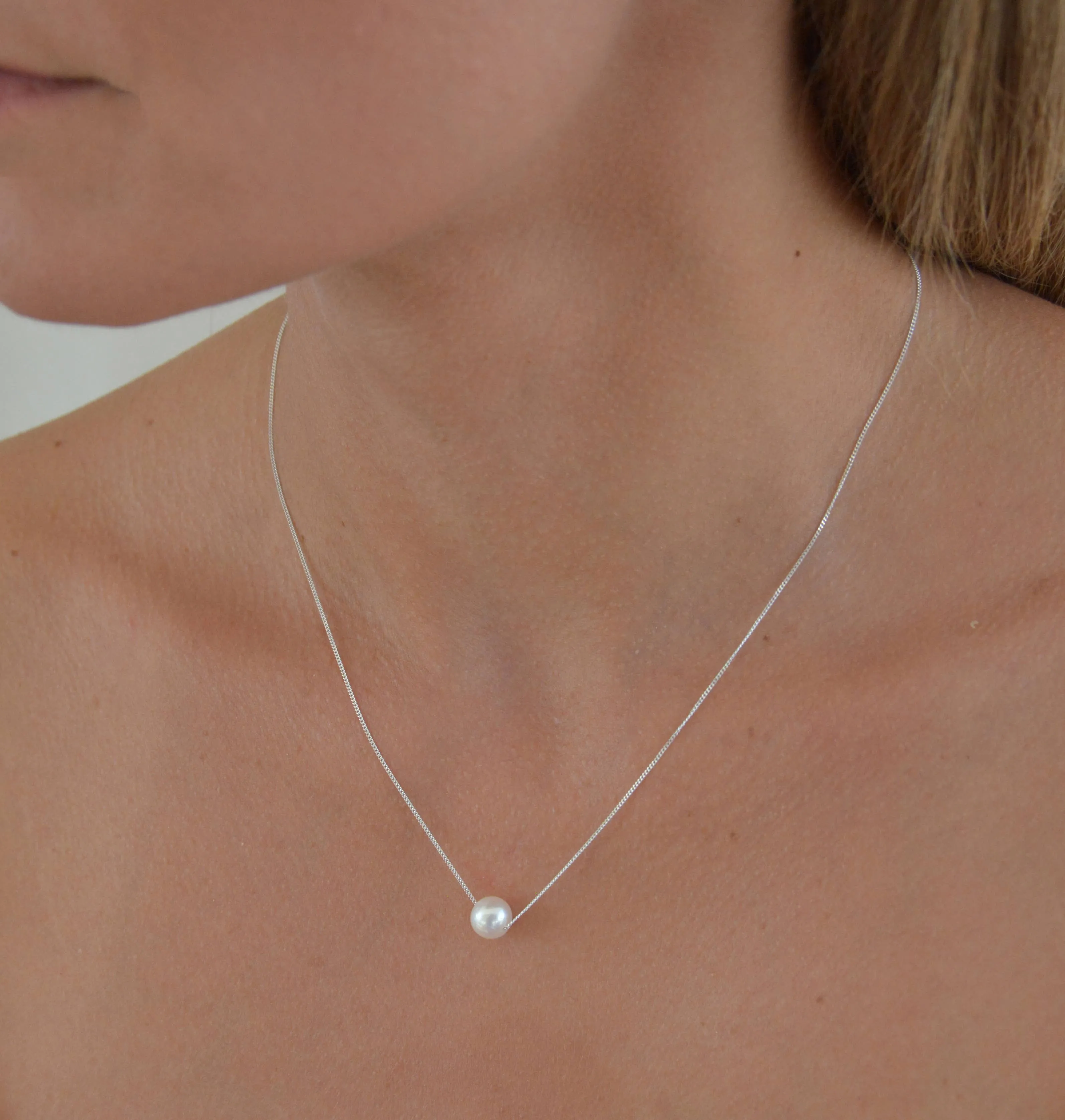 Silver Crystal Pave Blessing Necklace in Sterling Silver