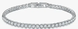 Silver Toned Tennis bracelet 4mm