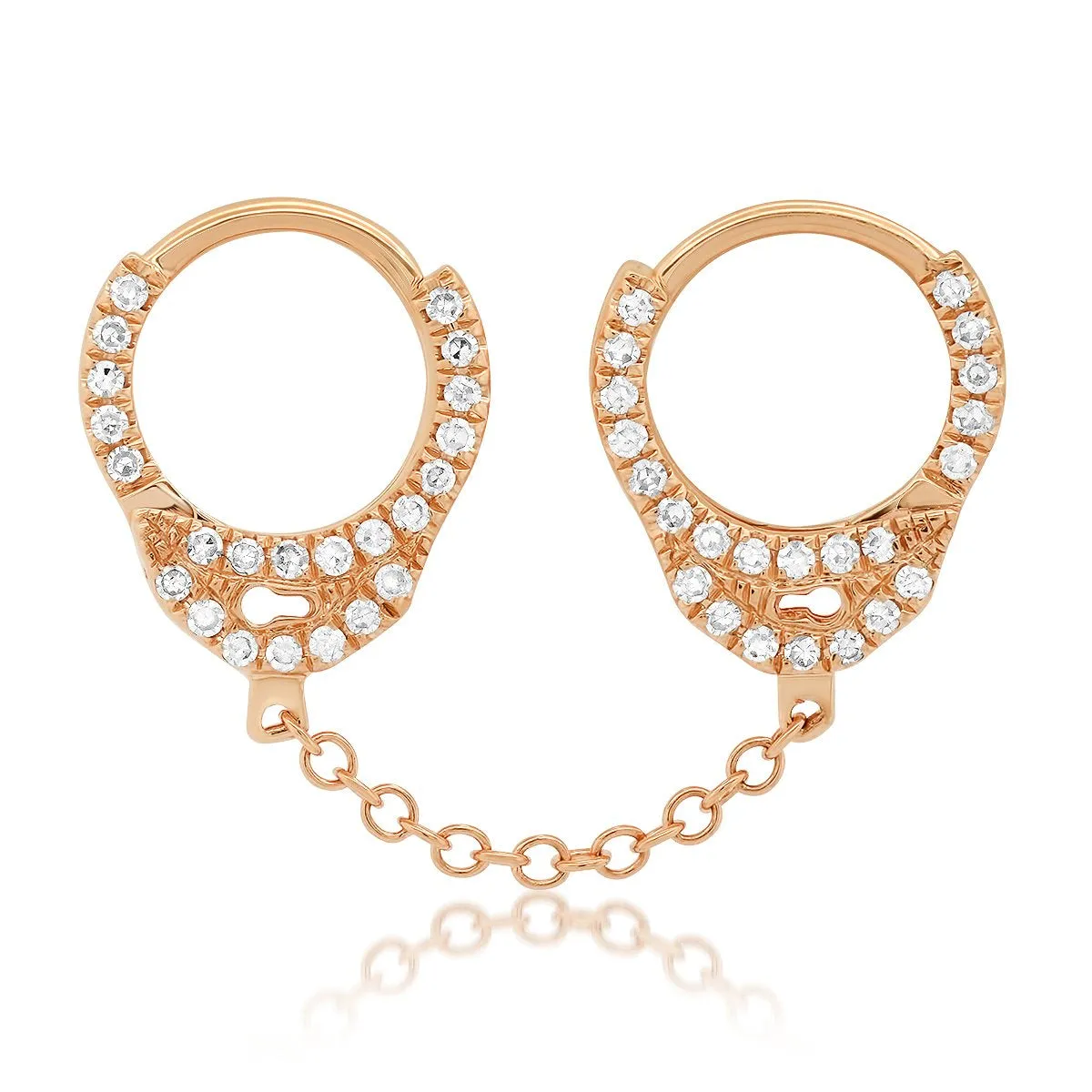 Single Diamond Handcuff Earring