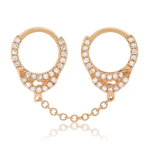 Single Diamond Handcuff Earring