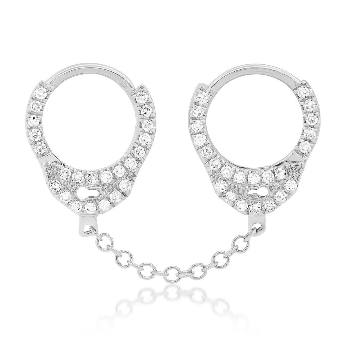 Single Diamond Handcuff Earring