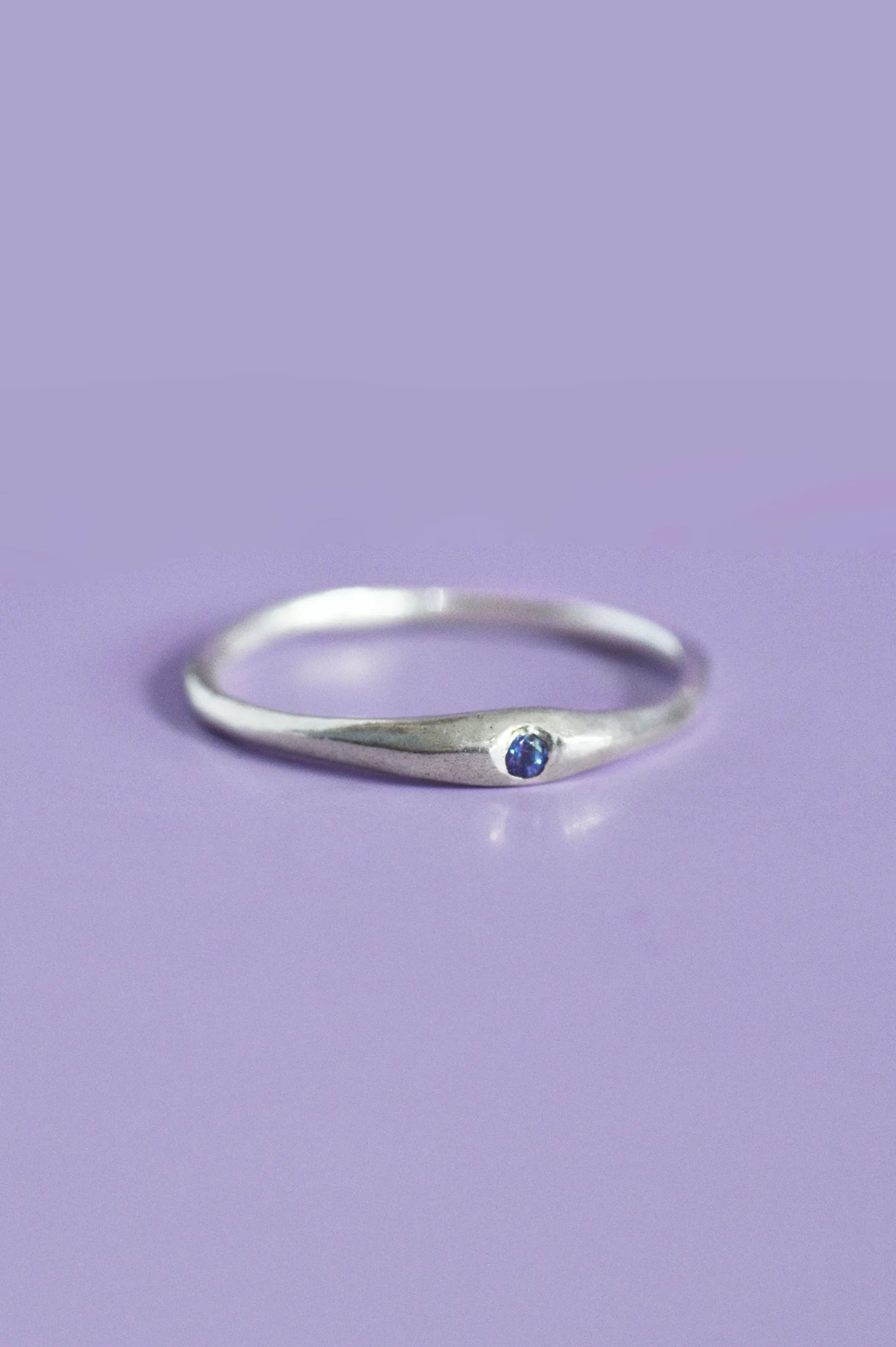Siyum Blue Sapphire Silver Ring