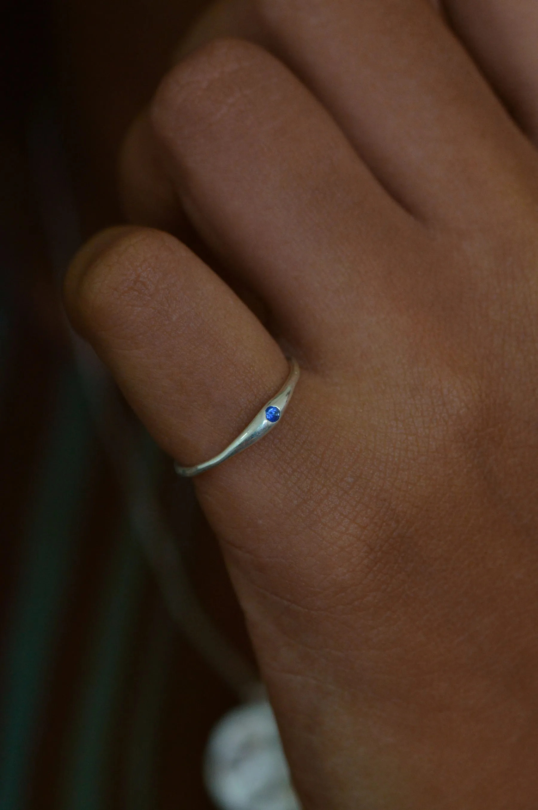 Siyum Blue Sapphire Silver Ring