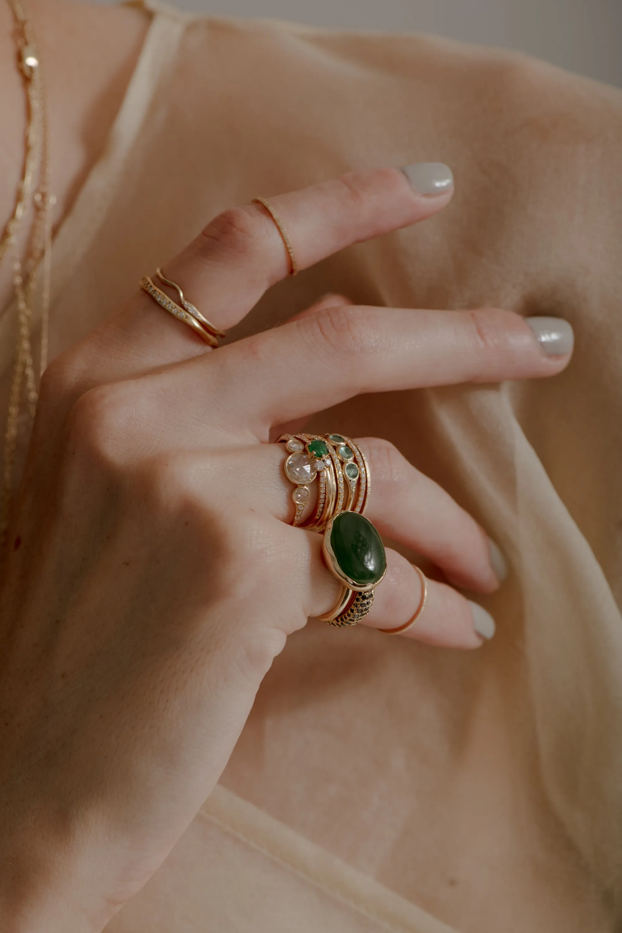 small emerald lily ring