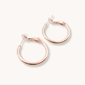 Small Hinged Hoops, Rose Gold