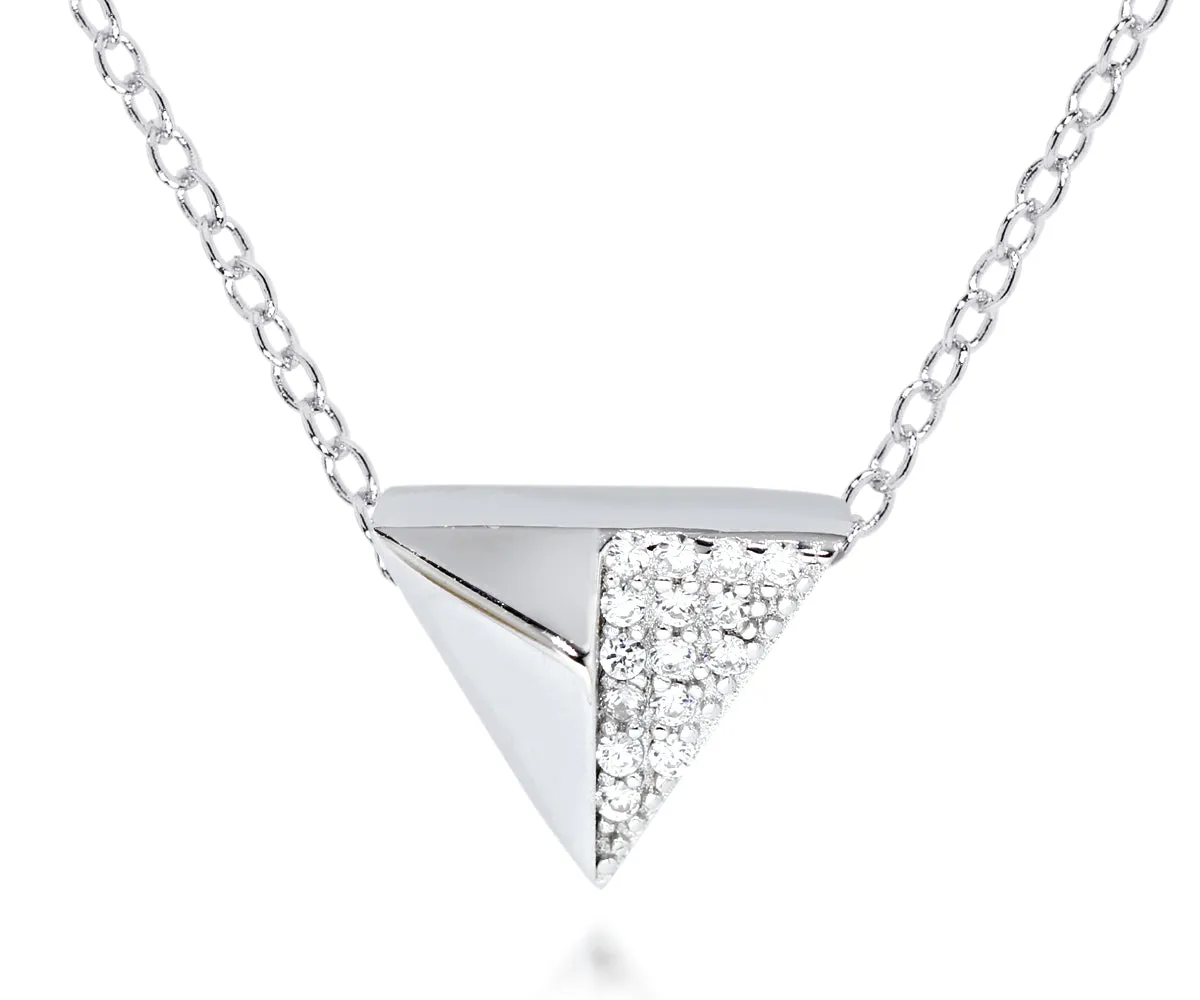 Small Triangle Pavé Crystal Necklace