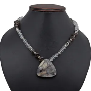 Smokey Quartz. Agate. Crystal Beads Necklaces