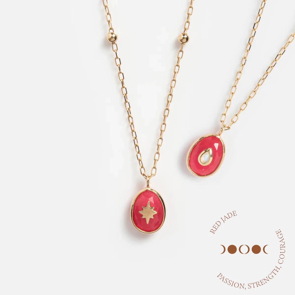 Solid Gold Crystal Amulet Necklace for Manifestation