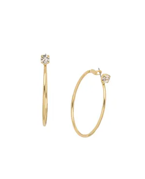 Sorrelli Mini Serafina Hoop Earrings - Bright Gold Crystal