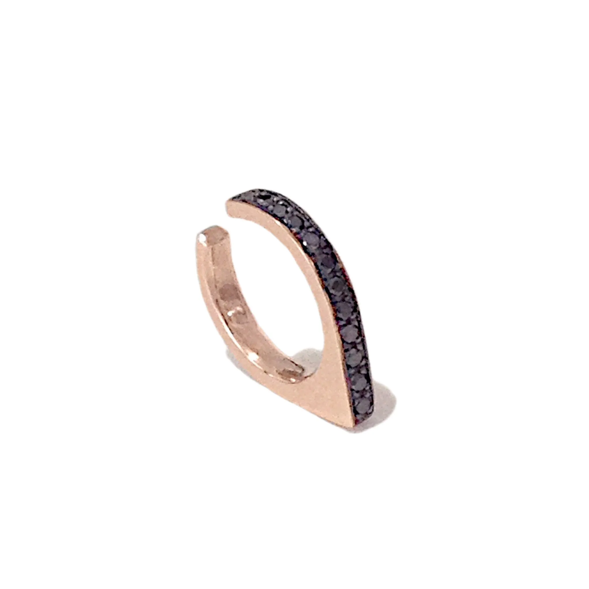 Spike Collection: 14K Gold Pavé Black Diamond Spike Point Ear Cuff