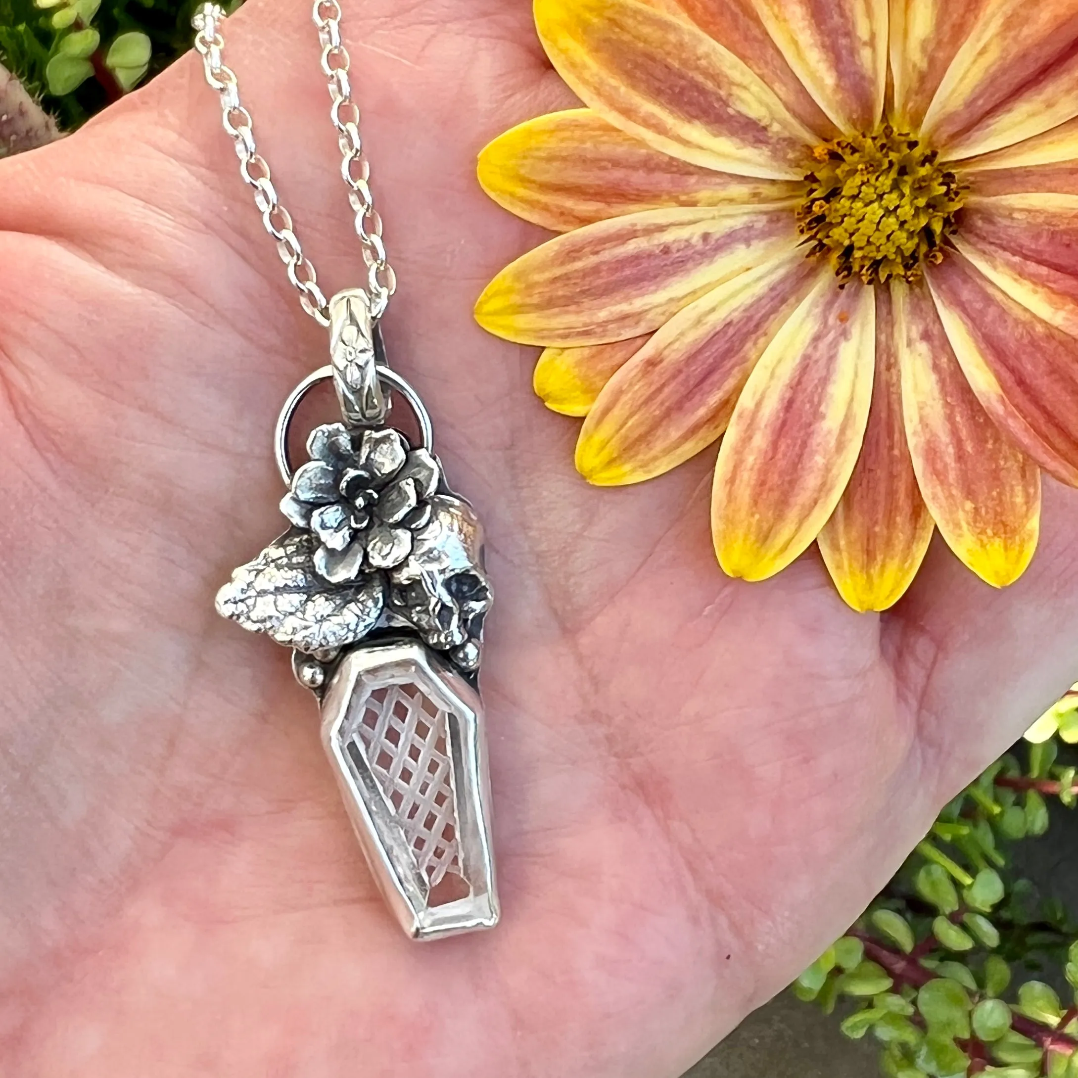 Spooky Vibes- Ice crystal carved faceted gem necklace